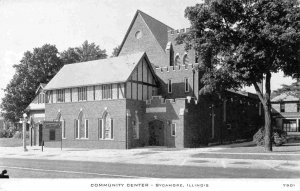Community Center Sycamore Illinois 1950s postcard