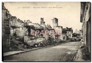 Old Postcard Soissons Rue Saint Martin Army