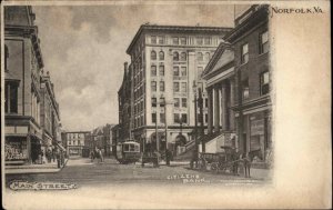 Norfolk Virginia VA Citizens Bank Trolley Streetcar c1910 Vintage Postcard