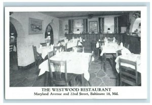 Vintage Westwood Restaurant, Inside View, Maryland Ave.& 22nd St Baltimore P19 