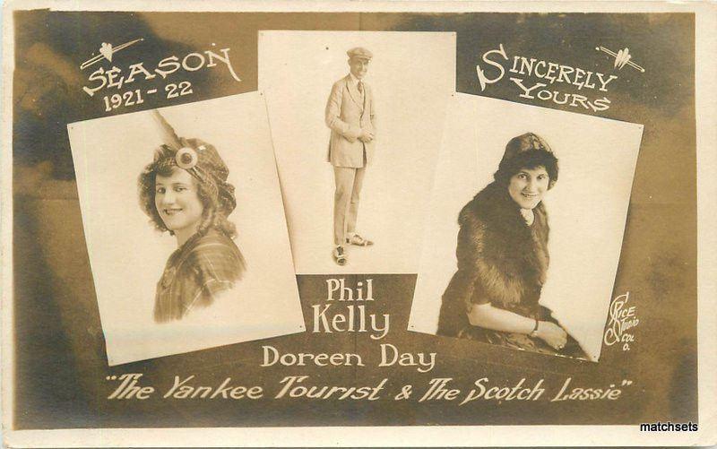 Phil Kelly Doreen Day Vaudeville 1921-22 Yankee Tourist Stage REAL PHOTO 4761