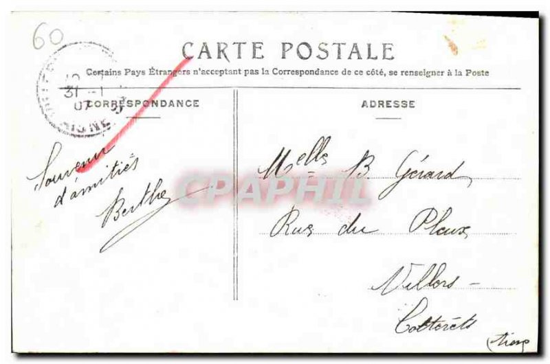 Old Postcard Chateau de Chantilly (map TOILEE)