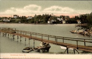 Christmas Cove Maine Harbor Scene Pier c1900-20s Vintage Postcard