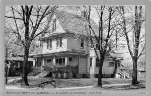 Elwood Indiana Boyhood Home Willkie Street View Antique Postcard K49289
