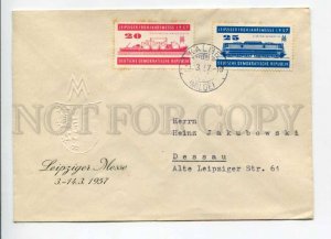 421569 EAST GERMANY GDR 1957 year Leipzig Fair ship TRAIN First Day COVER