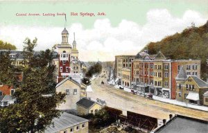 Central Avenue Looking South Hot Springs Arkansas 1910c postcard