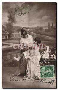 Old Postcard Affectionate Remembrance Children