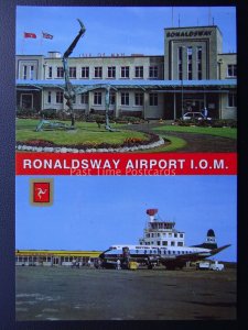 Isle of Man RONALDSWAY AIRPORT - BMA AEROPLANE c1970's Postcard by Fisa GB Ltd