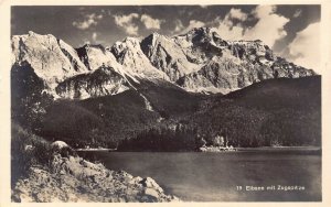 Germany Eibsee Lake Zugspitze Mountains vintage postcard