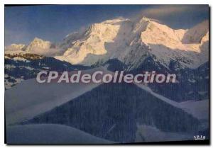 Modern Postcard Sunset Over Mont Blanc Massif