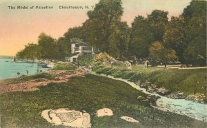 Albertype 1935 Chautauqua New York Model of Palestine hand colored Postcard 8261