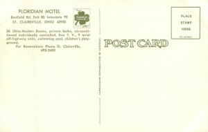 St. Clairsville Ohio 1960s Postcard Floridian Motel 