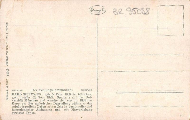 BR95088 spitzweg der festungskommandant 47011 edition stengel painting postcard