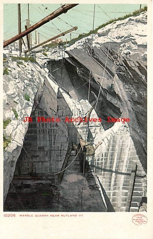VT, Rutland, Vermont, Marble Quarry Mine, Mining, Detroit Publishing No 10206
