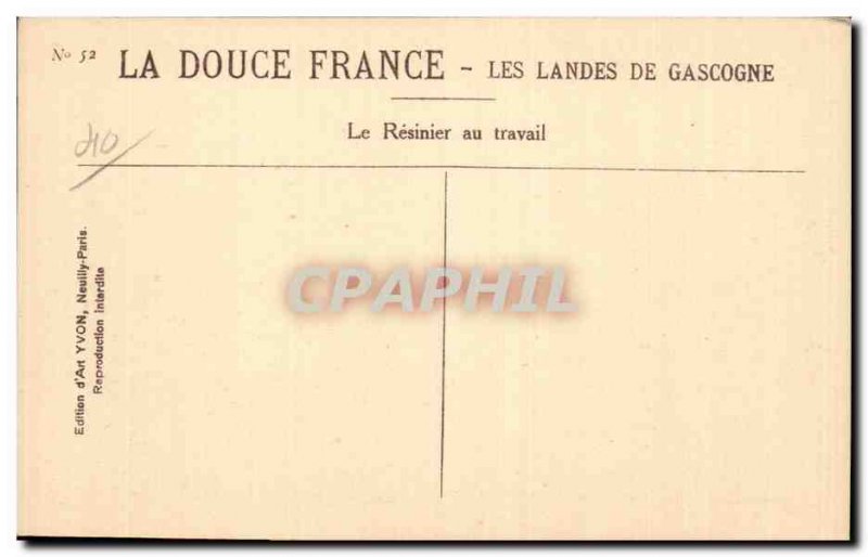 Old Postcard Les Landes de Gascogne The Resinier work