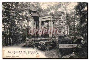 Old Postcard The surroundings of Senlis Ermenonville Hall of Philosiphie Park