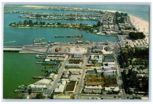 Aerial View Of Clearwater Beach FL, Looking Southward Shopping Area Postcard