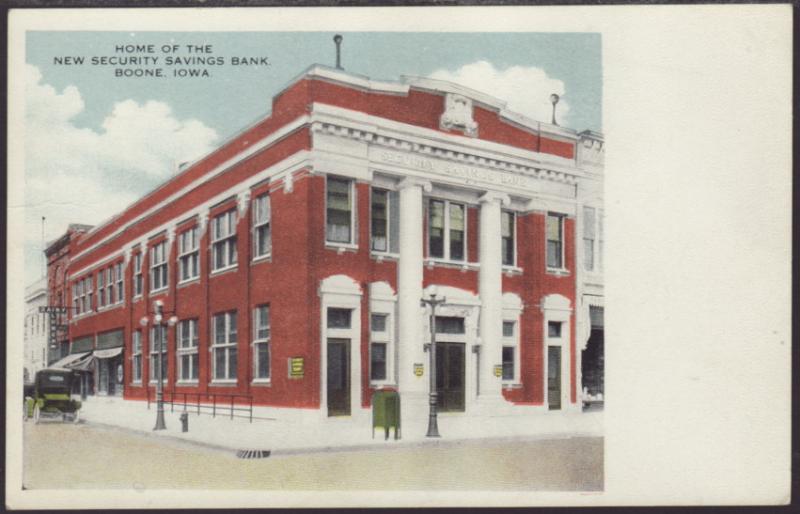 New Security Savings Bank,Boone,IA Postcard