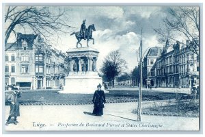 Liege Belgium Postcard Boulevard Piercot and Slaine Charlemagne c1910