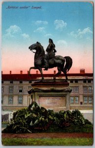 Budapest Hungary 1913 Postcard Rakoczi Szobor Szeged Statue Horse Monument