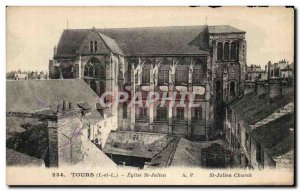 Postcard Old Tours Church St Julien
