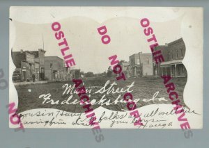 Fredericksburg IOWA RPPC 1907 MAIN STREET nr New Hampton Sumner West Union