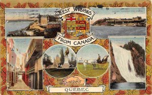 Quebec Multi View Best Wishes From Canada 1908 postcard