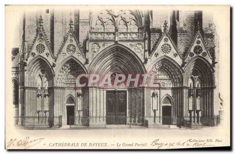 Postcard Old Cathedral Bayeux The Grand Portal