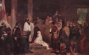 Baptism Of Pocahontas John Chapman Painting Jamestown Virginia Vintage Postcard