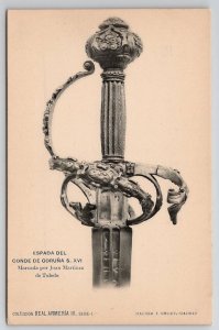 Sword of the Count of Goruna S. XVI Marked by Juan Martinez Madrid Postcard C37