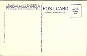US Gallipolis Super Locks Dam Ohio river West Virginia Postcard