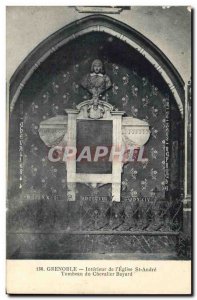 Old Postcard Grenoble Interior of St Andre 39eglise & # Tomb of the Knight Ba...