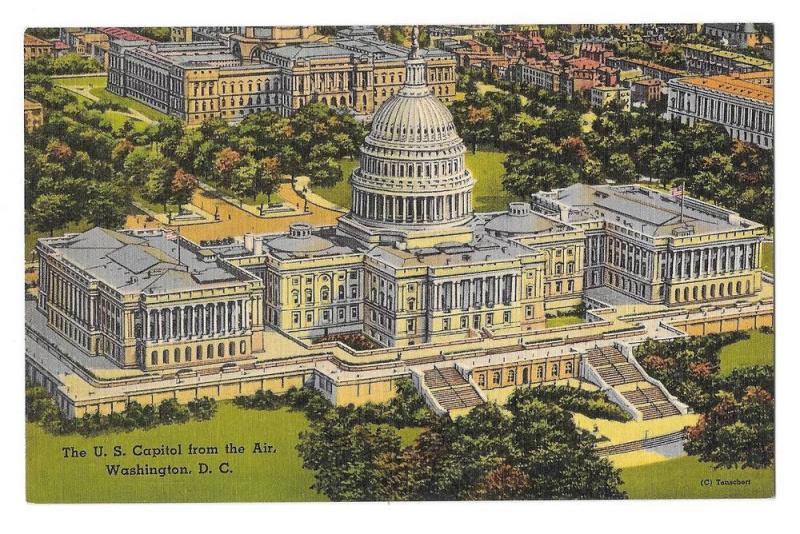 Washington DC Capitol United States Aerial View Linen PC