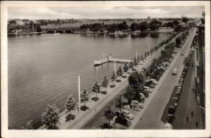 Hamburg Germany Ballindamm mit Binnenalster Real Photo Postcard