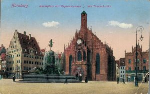 Germany - Nürnberg Marktplatz mit Neptunbrunnen and Frauenkirche 03.26