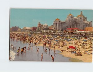 Postcard On the beach at World's Famous Playground, Atlantic City, New Jersey