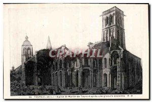 Postcard Old Towers I and The Church of St. Martin of Tours after an old engr...