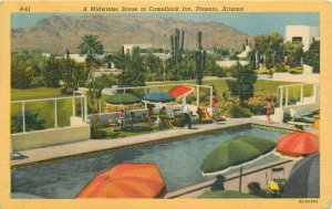 Arizona Phoenix Camelback Inn Swimming Pool Mid Winter Teich Postcard 22-350