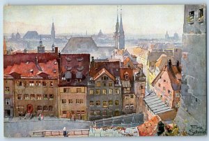 Nuremberg Bavaria Germany Postcard View from the Castle c1910 Antique