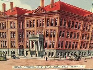 Postcard Head Offices , M. D. of A. Building in Rockland, IL  T4