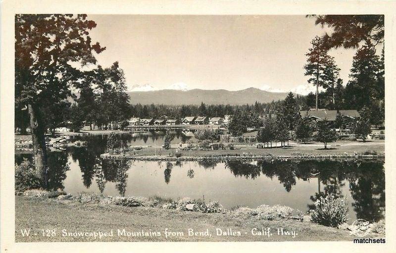 1930s Bend Oregon Riverfront Dalles Highway Oregon RPPC Real Photo