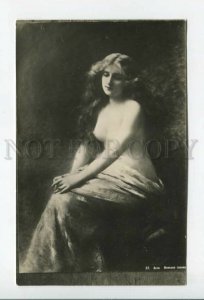 432285 Semi-Nude BELLE Woman female head by ASTI  Vintage russian postcard