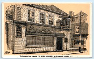 QUEBEC CITY, Canada ~ Seafood Restaurant LE BARIL D'HUITRES 1954 Postcard