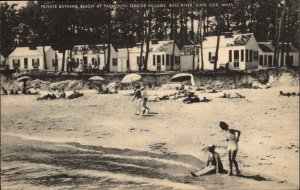 Cape Cod Massachusetts MA Private Bathing Beach Pretty Woman 1930s-50s Postcard