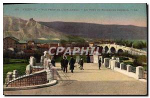 Valencia Old Postcard View from the Esplanade Bridge and ruins of Crussol