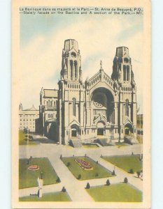 Unused W-Border TOWN VIEW SCENE St. Saint Anne De Beaupre Quebec QC o1186