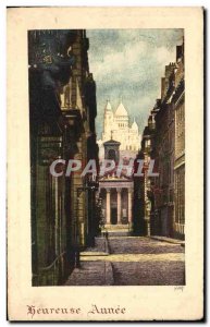 Happy Year Old Postcard Paris Montmartre Sacre Coeur