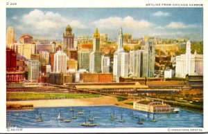 Illinois Chicago Skyline From Chicago Harbor