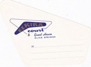 Australia Alice Springs Elkira Court Guest House Vintage Luggage Label sk2245