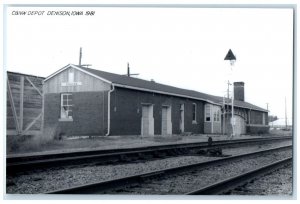 c1981 C&NW Depot Denison Iowa Railroad Train Depot Station RPPC Photo Postcard